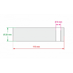3051411LG Svornjak s podmazivanjem 25x115 za utovarne platforme Dhollandia